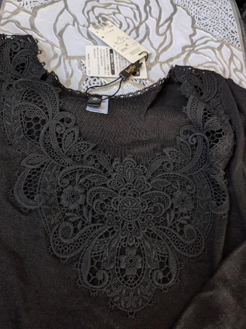 Wacoal/ワコール/Trefle/トレフル/コード刺繍レース付き長袖シャツ/超稀少/肌着/トレフル/ニット/M/ブラック/黒 < 女性ファッション Wacoal/ワコール/Trefle/トレフル/コード刺繍レース付き長袖シャツ/超稀少/肌着/トレフル/ニット/M/ブラック/黒 < 女性ファッションの