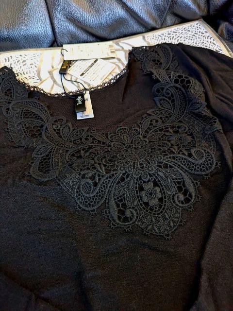 Wacoal/ワコール/Trefle/トレフル/コード刺繍レース付き長袖シャツ/超稀少/肌着/トレフル/ニット/M/ブラック/黒 < 女性ファッション Wacoal/ワコール/Trefle/トレフル/コード刺繍レース付き長袖シャツ/超稀少/肌着/トレフル/ニット/M/ブラック/黒 < 女性ファッションの