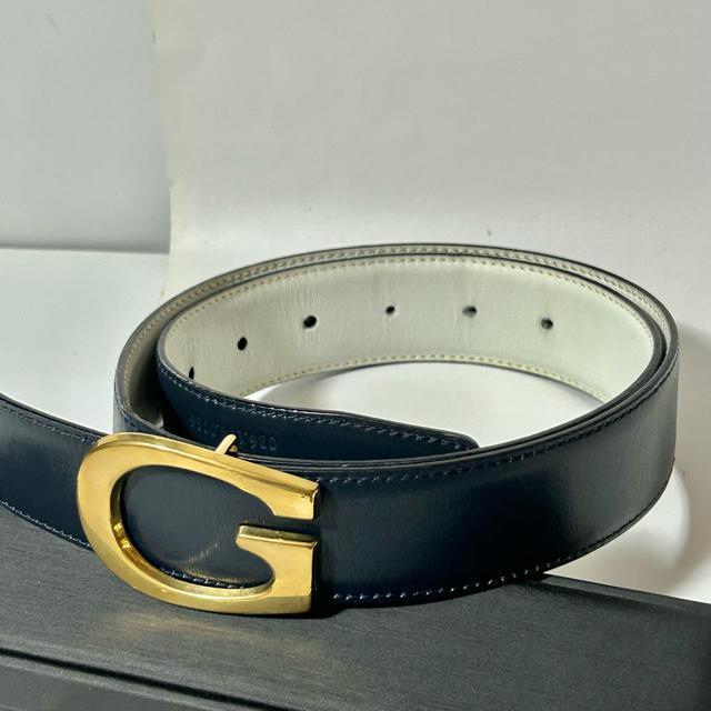 GUCCI �O�b�` G�o�b�N�� 035�E194�E0955 ���U�[ �x���g �\�L�T�C�Y75/30 �l�C�r�[ �� �u�����h�� 