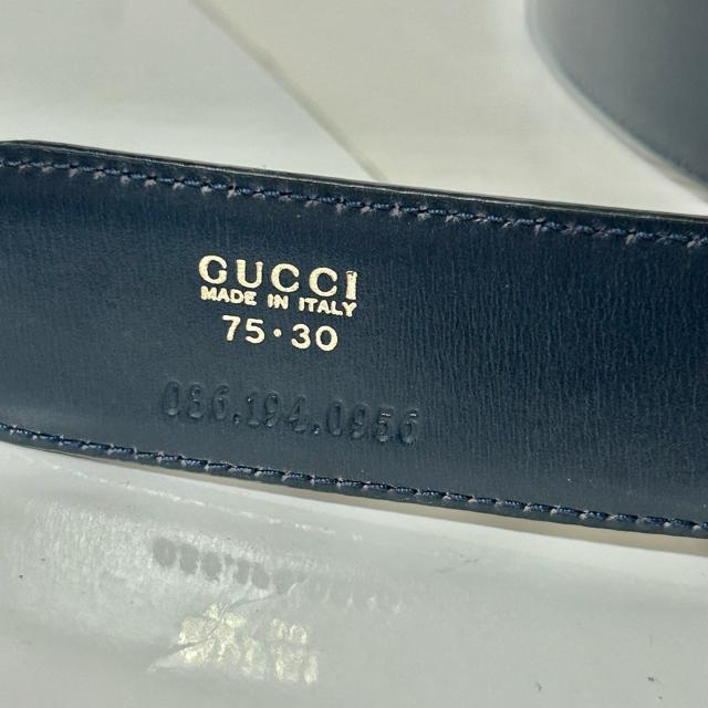 GUCCI �O�b�` G�o�b�N�� 035�E194�E0955 ���U�[ �x���g �\�L�T�C�Y75/30 �l�C�r�[ �� �u�����h�� 