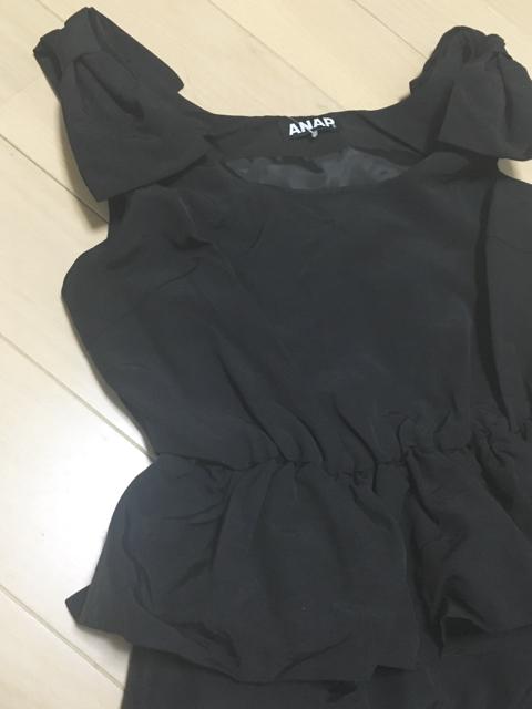 ANAP黒肩リボンペプラムドレスワンピース普段着からオケージョン < ブランド ANAP黒肩リボンペプラムドレスワンピース普段着からオケージョン < ブランドの
