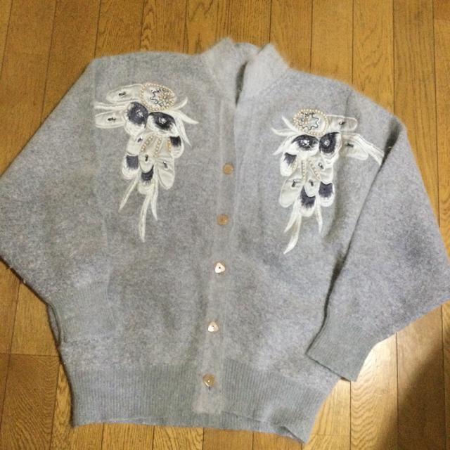 カーディガン 刺繍 ビーズ ストーン < 女性ファッション  カーディガン 刺繍 ビーズ ストーン  < 女性ファッションの