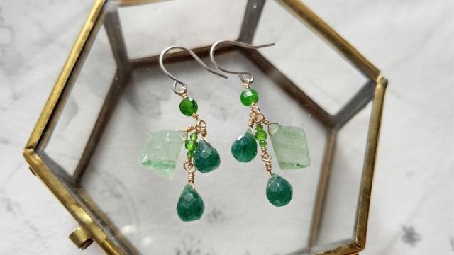 14kgf*グリーンアベンチュリンのピアス*23066 < 女性アクセサリー/時計 14kgf*グリーンアベンチュリンのピアス*23066 < 女性アクセサリー/時計の