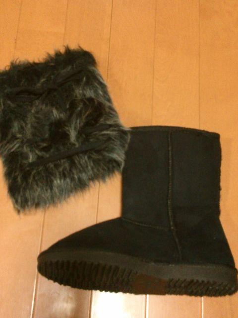 ◆編み込みポンポン付ムートンブーツ◆BK◆ < 女性ファッション  ◆編み込みポンポン付ムートンブーツ◆BK◆  < 女性ファッションの