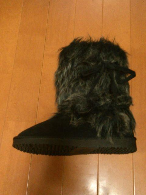 ◆編み込みポンポン付ムートンブーツ◆BK◆ < 女性ファッション  ◆編み込みポンポン付ムートンブーツ◆BK◆ < 女性ファッションの
