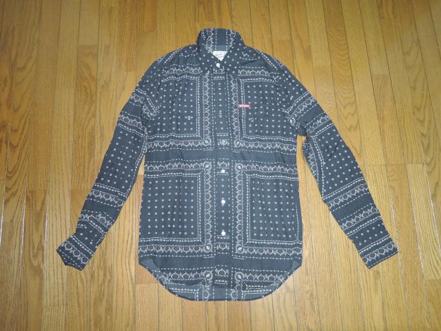 HYSTERIC GLAMOUR ヒステリックグラマー バンダナ柄 ウエスタンシャツ M 黒 ペイズリー 薄手 長袖 < ブランド  HYSTERIC GLAMOUR ヒステリックグラマー バンダナ柄 ウエスタンシャツ M 黒 ペイズリー 薄手 長袖  < ブランドの