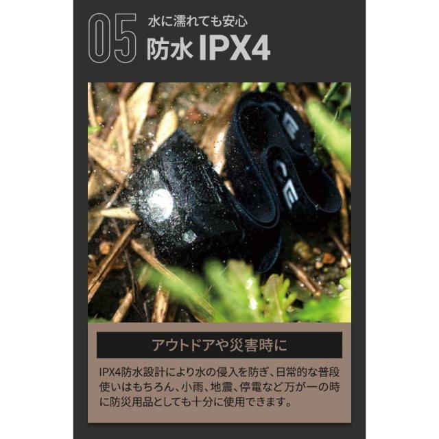 *わずか32g★ 200lm ヘッドライト 8h点灯 電池式 防水 一発消灯 < レジャー/スポーツ  *わずか32g★ 200lm ヘッドライト 8h点灯 電池式 防水 一発消灯 < レジャー/スポーツの