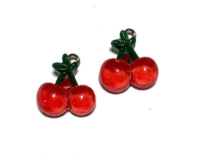Y-020 さくらんぼのチャーム 2個 サクランボのパーツ 果物 フルーツ◯ < ペット/手芸/園芸 Y-020 さくらんぼのチャーム 2個 サクランボのパーツ 果物 フルーツ◯ < ペット/手芸/園芸の