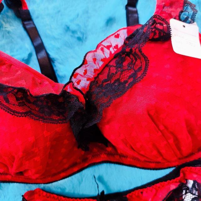 激エロッ。。F80×L。。透けハートレースフリルブラジャー&ショーツセット。。大きいサイズグラマー。。派手 < 女性ファッション  激エロッ。。F80×L。。透けハートレースフリルブラジャー&ショーツセット。。大きいサイズグラマー。。派手 < 女性ファッションの