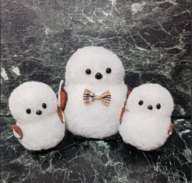 ポンポンで作った♥シマエナガ3体セット < ペット/手芸/園芸 ポンポンで作った♥シマエナガ3体セット < ペット/手芸/園芸の