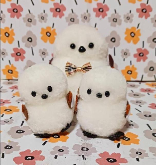 ポンポンで作った♥シマエナガ3体セット < ペット/手芸/園芸 ポンポンで作った♥シマエナガ3体セット < ペット/手芸/園芸の