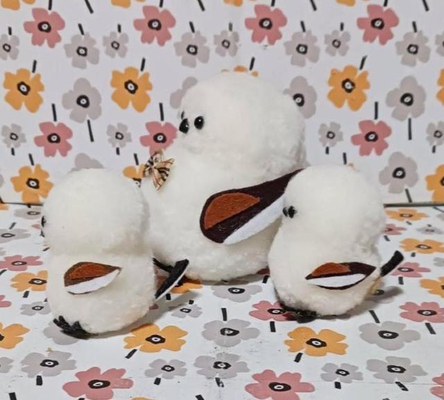 ポンポンで作った♥シマエナガ3体セット < ペット/手芸/園芸 ポンポンで作った♥シマエナガ3体セット < ペット/手芸/園芸の