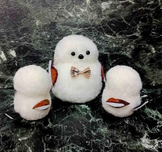 ポンポンで作った♥シマエナガ3体セット < ペット/手芸/園芸 ポンポンで作った♥シマエナガ3体セット < ペット/手芸/園芸の