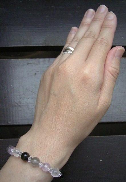 ゴールデンオブシディアンxアメジストxミルキークォーツ < 女性アクセサリー/時計  ゴールデンオブシディアンxアメジストxミルキークォーツ < 女性アクセサリー/時計の