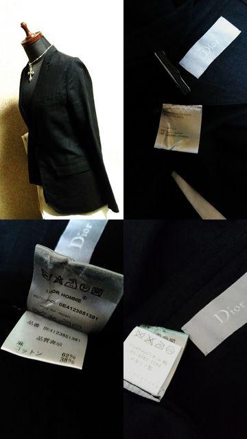 正規美 Dior Hommeディオールオム ナローラペルカジュアル ジャケット黒 38 スーツ 薄手 セットアップJK < ブランド  正規美 Dior Hommeディオールオム ナローラペルカジュアル ジャケット黒 38 スーツ 薄手 セットアップJK < ブランドの