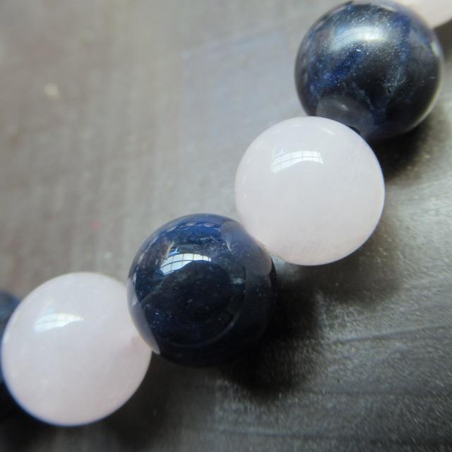 ローズクォーツxソーダライトブレスレット < 男性アクセサリー/時計 ローズクォーツxソーダライトブレスレット < 男性アクセサリー/時計の