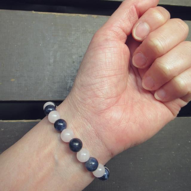 ローズクォーツxソーダライトブレスレット < 男性アクセサリー/時計 ローズクォーツxソーダライトブレスレット < 男性アクセサリー/時計の