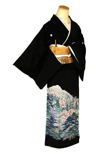 【最高級】新品同様 十日町友禅作家【岡村蒼風】暈し染め 風景文 比翼付 黒留袖 身丈157.5cm 裄丈63cm T3346 < 女性ファッション  【最高級】新品同様 十日町友禅作家【岡村蒼風】暈し染め 風景文 比翼付 黒留袖 身丈157.5cm 裄丈63cm T3346 < 女性ファッションの