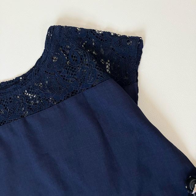 ◆アバハウス◆前後2wayレース半袖ブラウス◆カットソー◆ネイビー濃紺◆S < ブランド  ◆アバハウス◆前後2wayレース半袖ブラウス◆カットソー◆ネイビー濃紺◆S < ブランドの