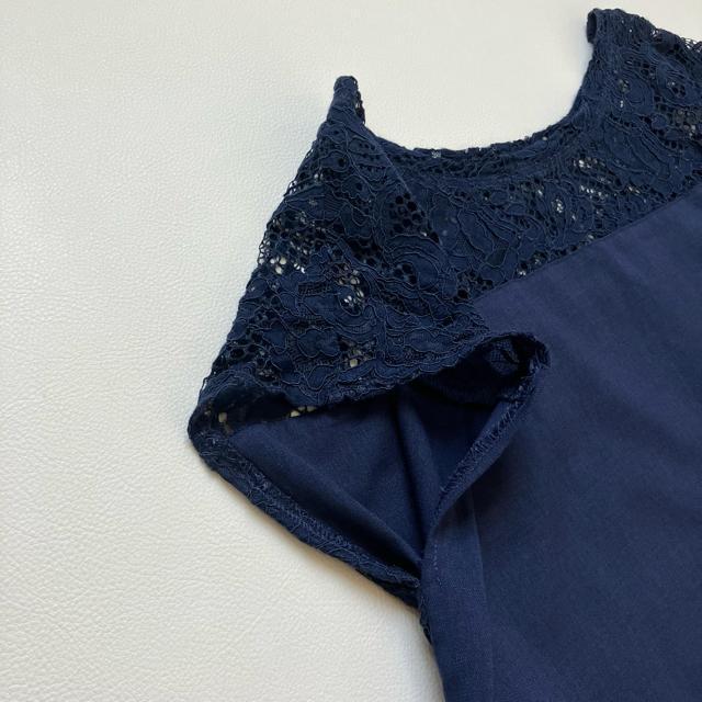 ◆アバハウス◆前後2wayレース半袖ブラウス◆カットソー◆ネイビー濃紺◆S < ブランド  ◆アバハウス◆前後2wayレース半袖ブラウス◆カットソー◆ネイビー濃紺◆S < ブランドの