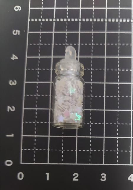 ★ハンドメイド素材★ミニボトル入り!星ホログラム・ホワイト < 香水/コスメ/ネイル  ★ハンドメイド素材★ミニボトル入り!星ホログラム・ホワイト < 香水/コスメ/ネイルの
