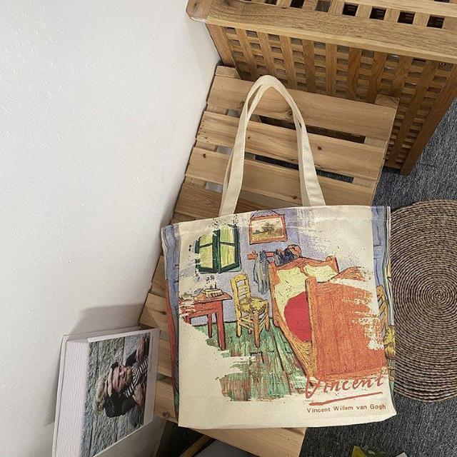 バッグ 鞄 ゴッホ キャンバス トートバッグ 芸術 プリント アルルの寝室 < 女性ファッション バッグ 鞄 ゴッホ キャンバス トートバッグ 芸術 プリント アルルの寝室 < 女性ファッションの