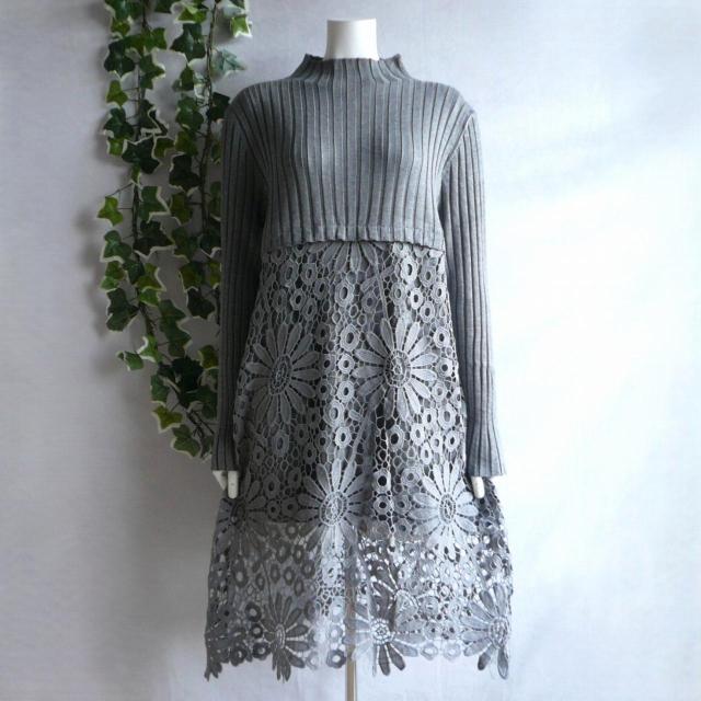 �V�i �Ԗ͗l �N���V�F �j�b�g �`���j�b�N �����s�[�X �O���[ �~ �t �{�g���l�b�N ���u�j�b�g ��i a080 ML  �� �����t�@�b�V������ 