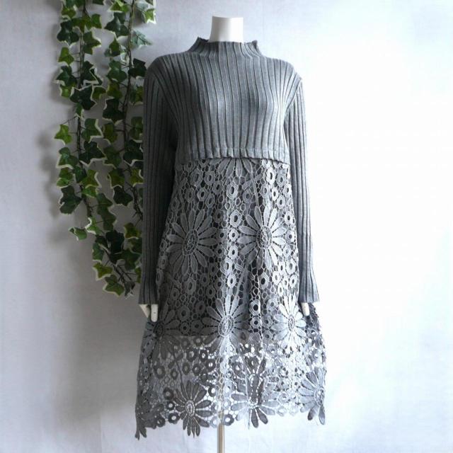 �V�i �Ԗ͗l �N���V�F �j�b�g �`���j�b�N �����s�[�X �O���[ �~ �t �{�g���l�b�N ���u�j�b�g ��i a080 ML �� �����t�@�b�V������ 