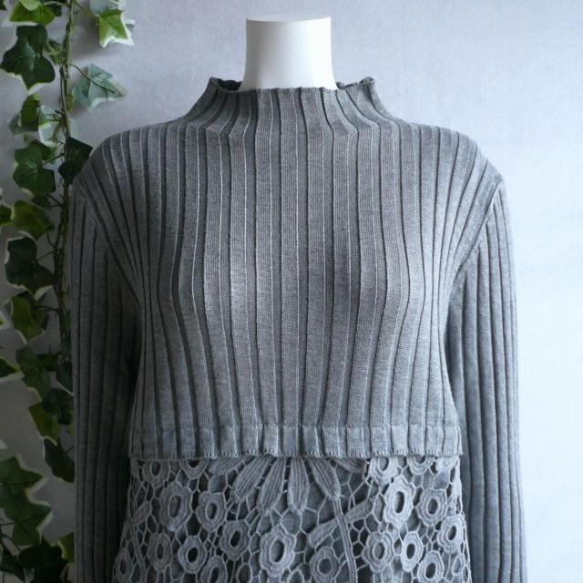 �V�i �Ԗ͗l �N���V�F �j�b�g �`���j�b�N �����s�[�X �O���[ �~ �t �{�g���l�b�N ���u�j�b�g ��i a080 ML �� �����t�@�b�V������ 