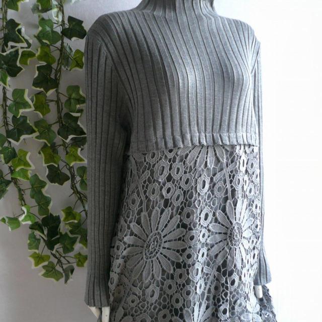 �V�i �Ԗ͗l �N���V�F �j�b�g �`���j�b�N �����s�[�X �O���[ �~ �t �{�g���l�b�N ���u�j�b�g ��i a080 ML �� �����t�@�b�V������ 