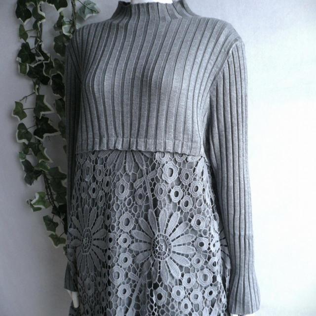 �V�i �Ԗ͗l �N���V�F �j�b�g �`���j�b�N �����s�[�X �O���[ �~ �t �{�g���l�b�N ���u�j�b�g ��i a080 ML �� �����t�@�b�V������ 