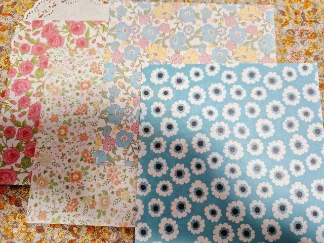 お裾分け☆花柄デザインペーパー4枚☆ < インテリア/ライフ お裾分け☆花柄デザインペーパー4枚☆ < インテリア/ライフの
