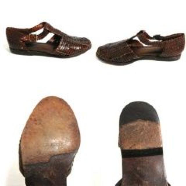 WBA 古着 レザー編み込みサンダル 茶色 極美品 < 男性ファッション WBA 古着 レザー編み込みサンダル 茶色 極美品 < 男性ファッションの