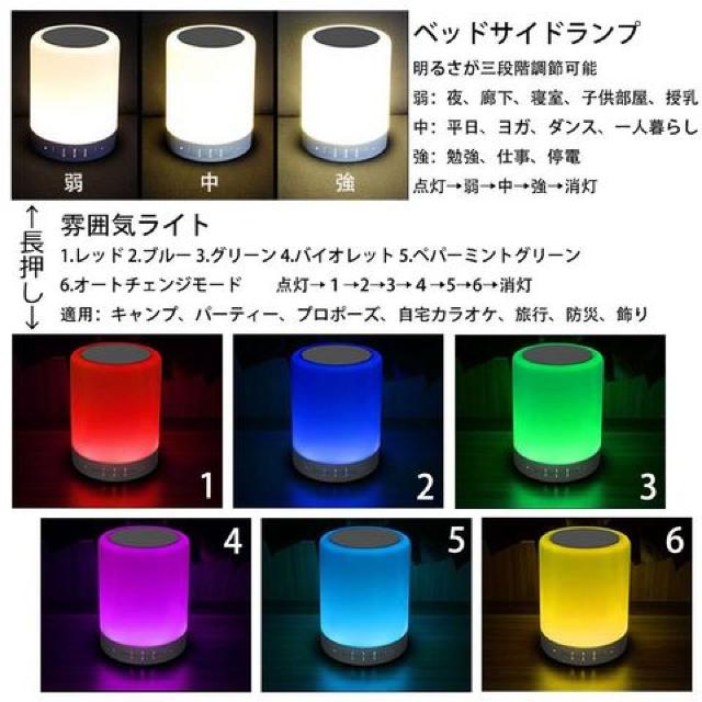 音楽も楽しめるナイトライト+bluetooth スピーカー 七色変換 < 家電/AV  音楽も楽しめるナイトライト+bluetooth スピーカー 七色変換 < 家電/AVの