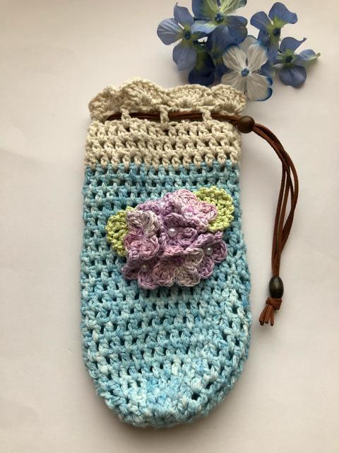 ハンドメイド ペットボトルカバー 紫陽花♪ コットン 500mL < 女性ファッション  ハンドメイド ペットボトルカバー 紫陽花♪ コットン 500mL  < 女性ファッションの