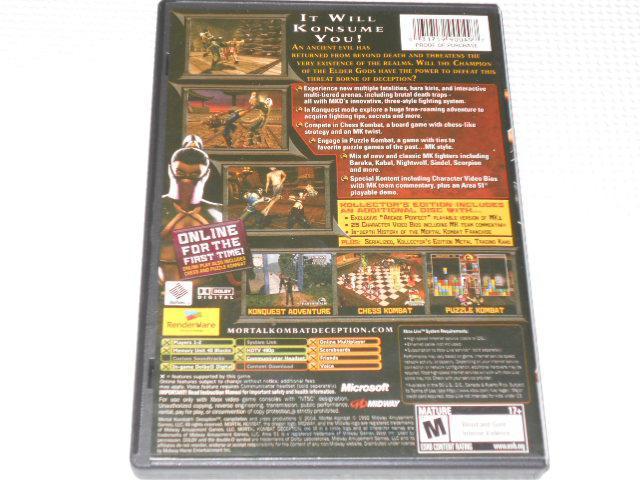 xboxMORTAL KOMBAT DECEPTION KOLLECTOR'S  Q[{/\tg 