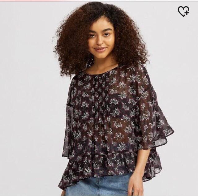 アナスイ【ANNA SUI × ユニクロ】シフォンブラウス(7分袖) L (新品タグ付) < ブランド  アナスイ【ANNA SUI × ユニクロ】シフォンブラウス(7分袖) L (新品タグ付) < ブランドの