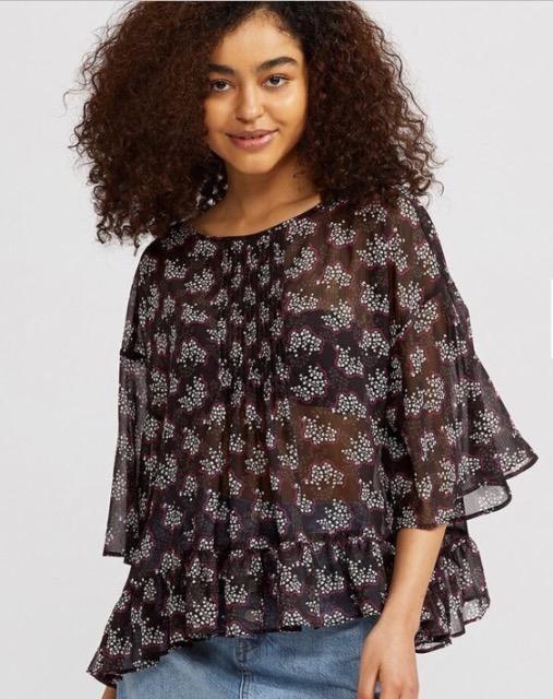 アナスイ【ANNA SUI × ユニクロ】シフォンブラウス(7分袖) L (新品タグ付) < ブランド  アナスイ【ANNA SUI × ユニクロ】シフォンブラウス(7分袖) L (新品タグ付) < ブランドの