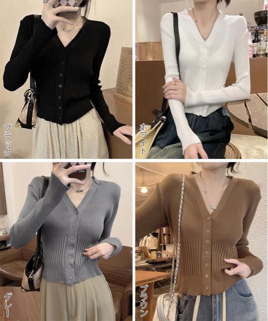 送料無料 新品 カーディガン vネック レディース韓国風 < 女性ファッション  送料無料 新品 カーディガン vネック レディース韓国風 < 女性ファッションの