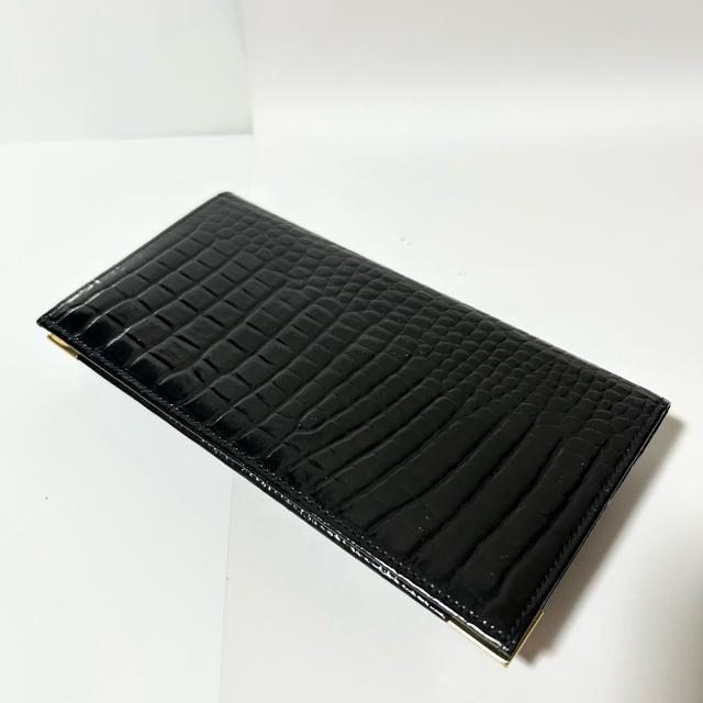 美品 dunhill ダンヒル 二つ折り長財布 クロコ型押しレザー < ブランド 美品 dunhill ダンヒル 二つ折り長財布 クロコ型押しレザー < ブランドの