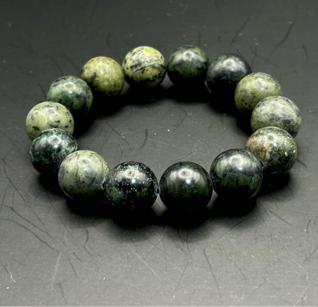 天然翡翠 大玉 オリーブグリーンブレスレット 約14mm玉 内径約16〜16.5cm管理番号14-B < 男性アクセサリー/時計  天然翡翠 大玉 オリーブグリーンブレスレット 約14mm玉 内径約16〜16.5cm管理番号14-B < 男性アクセサリー/時計の