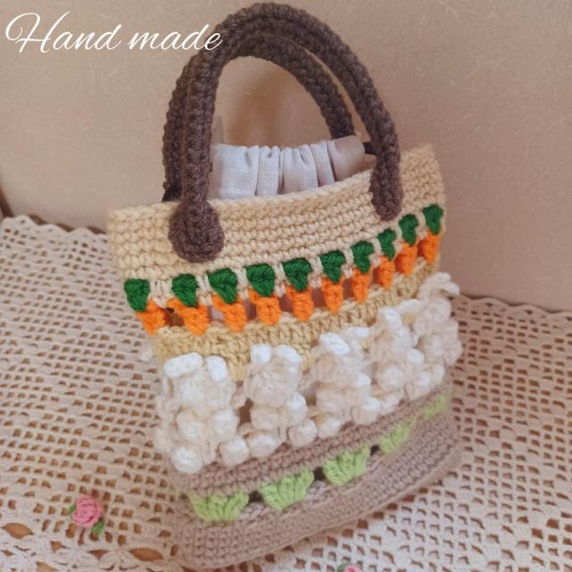 ☆Hand made☆  うさぎさんのバッグ*巾着袋*にんじん < ペット/手芸/園芸  ☆Hand made☆  うさぎさんのバッグ*巾着袋*にんじん  < ペット/手芸/園芸の