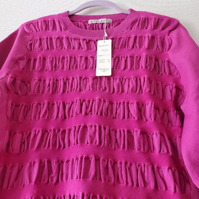 ミューリエ mieuxrie ときめき楽映え 技あり シャーリング デザイン ニットプルオーバー LL 宮田理江 < 女性ファッション ミューリエ mieuxrie ときめき楽映え 技あり シャーリング デザイン ニットプルオーバー LL 宮田理江 < 女性ファッションの