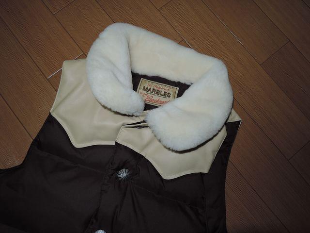 美中古マーブルズMARBLES中綿ボアベストSレザームートンTMT < ブランド  美中古マーブルズMARBLES中綿ボアベストSレザームートンTMT < ブランドの
