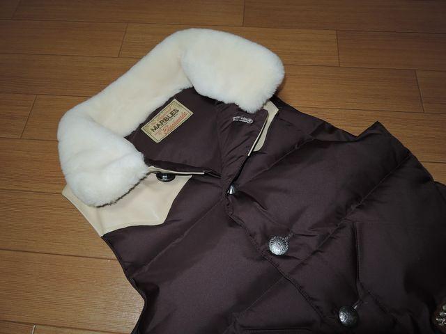 美中古マーブルズMARBLES中綿ボアベストSレザームートンTMT < ブランド  美中古マーブルズMARBLES中綿ボアベストSレザームートンTMT < ブランドの