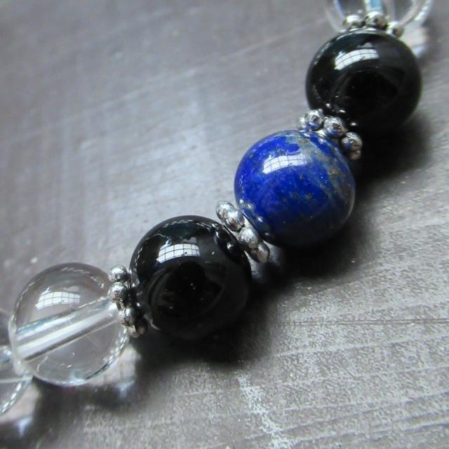 水晶xタイガーアイxオニキスxラピスラズリブレスレット < 女性アクセサリー/時計 水晶xタイガーアイxオニキスxラピスラズリブレスレット < 女性アクセサリー/時計の