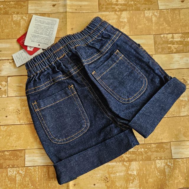 新品*タグ付き*デニム*ショートパンツ*折り返し*ボタン*ポケット*ショーパン*短パン*パンツ*ズボン*青ストレッチ < キッズ/ベビー  新品*タグ付き*デニム*ショートパンツ*折り返し*ボタン*ポケット*ショーパン*短パン*パンツ*ズボン*青ストレッチ < キッズ/ベビーの