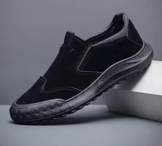 スニーカー メンズ スエード風 スリッポン フラット ブラック ベージュ 26cm 26.5cm < 男性ファッション スニーカー メンズ スエード風 スリッポン フラット ブラック ベージュ 26cm 26.5cm < 男性ファッションの