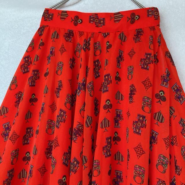 moussy アジアン エスニック 総柄 トランプ ひざ丈 フレア スカート M N2m < ブランド moussy アジアン エスニック 総柄 トランプ ひざ丈 フレア スカート M N2m < ブランドの