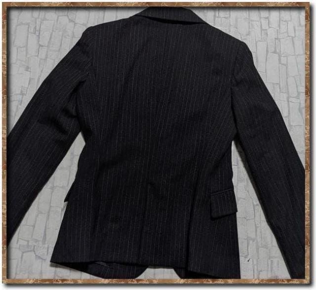 エムプルミエ ストライプ1釦ジャケット チャコールグレー < ブランド エムプルミエ ストライプ1釦ジャケット チャコールグレー < ブランドの